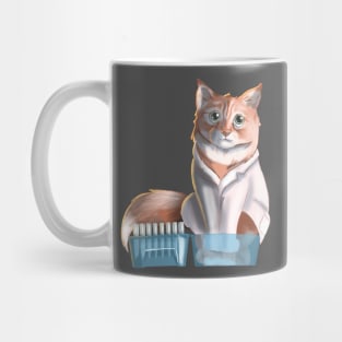 Science cat in a pipette tip box Mug